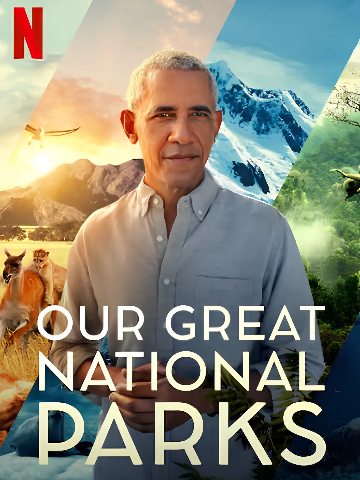 Portada de Our Great National Parks: Barack Obama con paisajes de parques nacionales de fondo