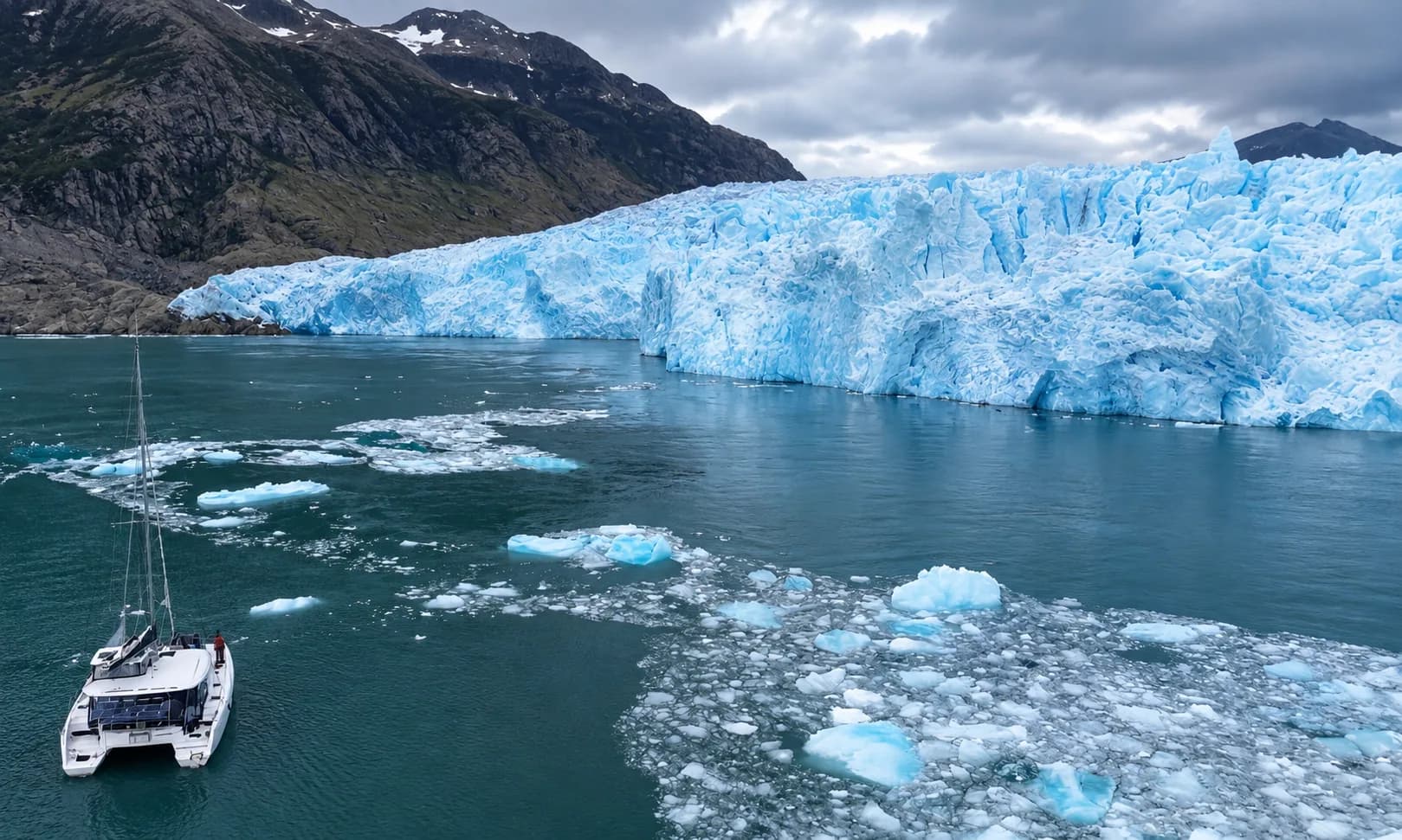 Laguna San Rafael y su frente glaciar, sector sur del archipiélago de los Chonos